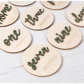 8PCS Baby Monthly Milestone Signs Month Milestone Baby Markers for Girl Boy 3D Baby Milestone Discs Wooden Hello World Newborn Signs 1-12 Month Baby Announcement Sign for Baby Shower Hospital Nursery in Saudi Arabia