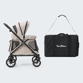 Familidoo Q1 2.0 Multi-Use Kids Wagon Stroller – Foldable, Lightweight & All-Terrain for Kids & Pets – Magnetic Safety Harness, Rain Cover and Travel Bag – Up to 132 lbs (Charcoal Gray) in Kuwait