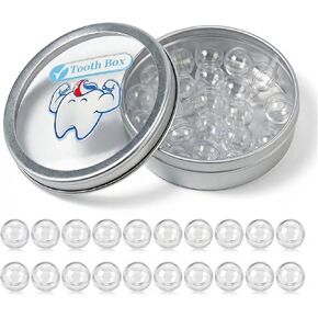 Metal Box with 20 Pcs Transparent Teeth Storage, Baby Teeth Keepsake, Tooth Holders for Kids Keepsake, Child Tooth Keepsake Box, Tooth Keepsake Box For Boys & Girls (Mr.Tooth) in Kuwait