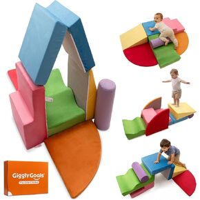 Foam Climbing Blocks for Toddlers 1-3 & Babies - Baby Climbing Blocks Soft Play Set, Toddler Climbing Toys for 1 Year Old, 7pc Foam Play Gym, Crawling Climber & Soft Play Equipment for Infant Kids in Kuwait