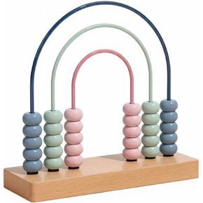 Wooden Bead Maze Toy Counting Frame Abacus Counter Bead Rollercoaster Sensory Activity Beech Wood Base for Fine Motor Skills and Counting Practice Suitable for Preschool Classroom in Kuwait