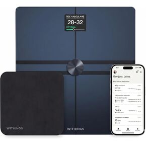 WITHINGS Body Comp + Cleaning Kit - Scale for Body Weight and Complete Body Analysis, Wi-Fi & Bluetooth, Baby Digital Scale, Accurate Visceral Fat, Heart Health, Scales Compatible with Apple, Black in Kuwait