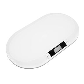 Baby Scale for Infant Weighing 20kg/44lbs Capacity LCD Display Tare Function for Home Pet Use White ABS Plastic in Saudi Arabia
