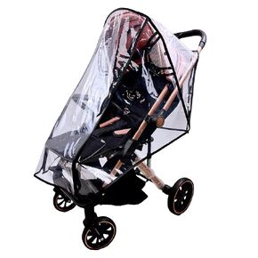 Universal Clear Stroller Rain Cover with Easy Access Window，Food Grade EVA Material Weather Shield for Most Single Strollers in Kuwait