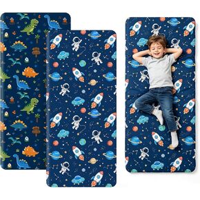 2 Pack Kids Nap Mat Covers 24" x 48", Rainbow & Unicorn Designs, Soft Breathable Microfiber Toddler Nap Mat Sheet with Elastic Corners for Preschool, Kindergarten & Daycare in Saudi Arabia