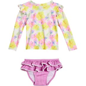 Snapper Rock Baby Girls' Aloha Vacay Recycled Ruffle Set (Infant/Toddler/Little Kid) in Kuwait