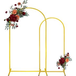 Gold Metal Arch Backdrop Stand 2 Set 7.2FT, 6.6FT Wedding Arch Stand Arched Door Frame for Birthday Party Baby Shower Ceremony Indoor Outdoor Celebration Decor (7.2FT, 6.6FT) in Saudi Arabia
