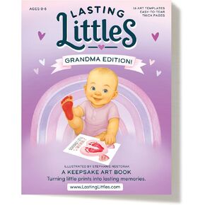 Lasting Littles Grandma Edition | Baby Toddler Handprint & Footprint Keepsake Book, Grandparent Gift, Baby Shower, Mothers Day, New Parent, Preschool Craft *Paints Not Included* in Kuwait