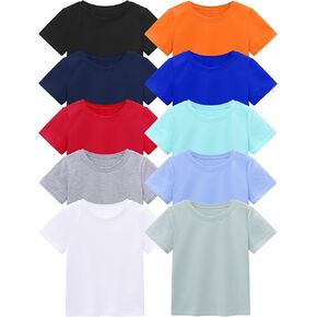 10 Pack Toddler Boy Short Sleeve Shirts Crewneck Basic Tees Tops | Sized 18M-5T in Saudi Arabia