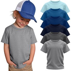 6 Pack Toddler Boys Cotton Short Sleeve T Shirts Crewneck Tees Kids Baby Solid Basic Tops Clothes Summer in Kuwait