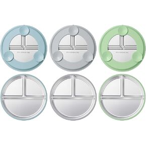 HaWare Toddler Plate with Suction, 3 Pack Baby Divided Plates, Feeding Set in Kuwait