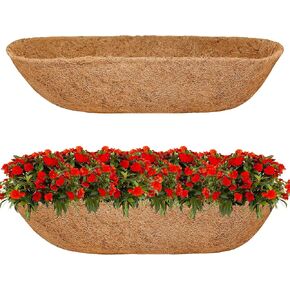 Halatool 36" Coco Liners for Planters, 2 Pack Coconut Fiber Trough Liners | Replacement Window Box Liners for Railings & Balcony Planters, Breathable, Prevents Soil Erosion & Promotes Healthy Roots in Kuwait