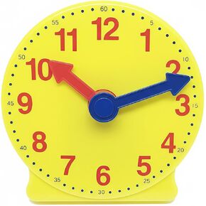 4 inch Teaching Clock, Learning Tell Time Analog Clock Demonstration 12 Hour 2 Pointers for Classroom Teacher in Kuwait