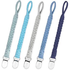 Braided Pacifier Clip for Boys & Baby Girl, Binky Clips Pacifier Holder 100% Handmade Teething Straps Unisex Design in Kuwait