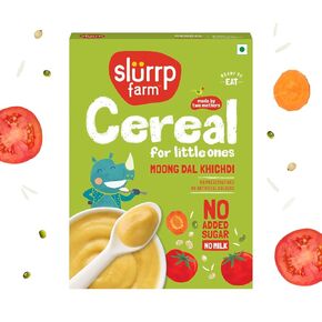 Slurrp Farm Moong Dal Khichdi Baby Cereal | Easy to Digest Travel Food for Kids | Real Veggies & 13 Nutrients | No Added Sugar, Salt or Milk | No Preservatives | 7.05 Oz (200g) in Kuwait