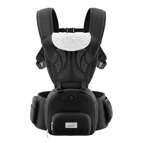 Grownsy Innovative Cooling Baby Carrier with Quiet Built-in Fan, Black | Safety Certified, 360 Ventilated Airflow, All-Day Breathable Cool Comfort, Ideal For Summer, Fits 7-50lbs Newborn To Toddler in Kuwait