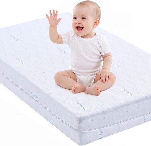 Crib Mattress 6", 2-Stage Certified Safe for Infant & Toddler 100-Day Trial | Firm Side for 0-12 Months, Soft Gel Memory Foam Side for 1-6 Years, Machine Washable Cover, Fits Standard Crib & Toddler Bed in Kuwait