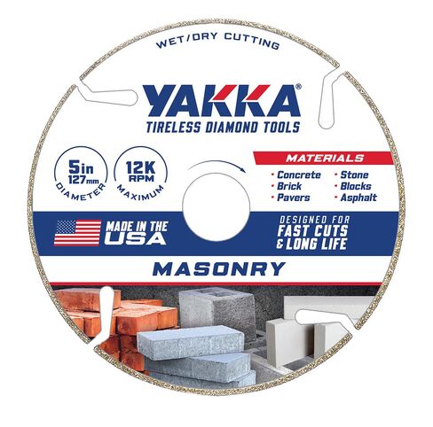 Yakka 4.5 Inch Masonry Segmented Diamond Blade Perfect for Cutting Concrete Blocks, Tile, Stone and More Comes with 7/8 inch Arbor and 5/8 inch Reducer Ring in Kuwait