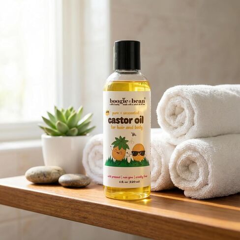Castor Oil for Baby and Kids Hair and Skin, 100% Pure USP Non GMO Castor Oil, Moisturizing Hair Oil for Infants, Toddlers and Children, Fragrance Free in Kuwait