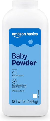 Amazon Basics Cornstarch Baby Powder, Hypoallergenic with Aloe and Vitamin E, 15 oz, 1 Pack in Kuwait