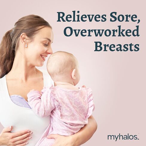 MyHalos® Breast Therapy Pads for Breastfeeding - 2 Reusable Hot & Cold Compress Pads, Breastfeeding Essentials for Engorgement, Nipple Pain Relief, Mastitis - Nursing Supplies for Postpartum (2 Pack) in Kuwait
