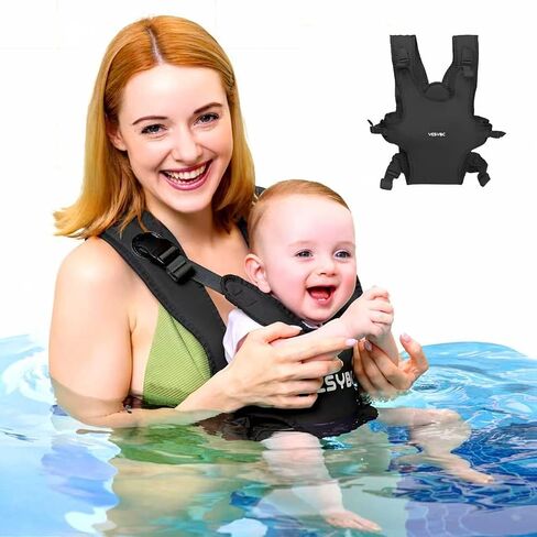 Baby Carrier, Dual-Use Adjustable Baby Sling Support Infant Chest Holder with Drawstring Backpack for Newborn to Toddler 13-33 lbs Swimming Pool Beach Land (Grey) in Kuwait