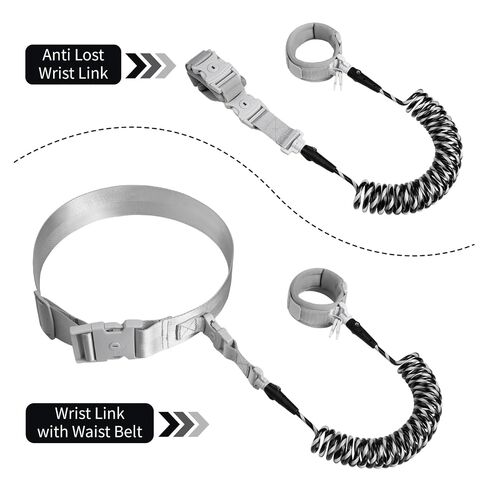 Toddler Anti Lost Leash Belt, Reflective Kids Walking Harness Wrist Link with Safety Lock, Child Wristband Tether for 1-5 Years Old Boys Girls Outdoor Travel Black in Kuwait