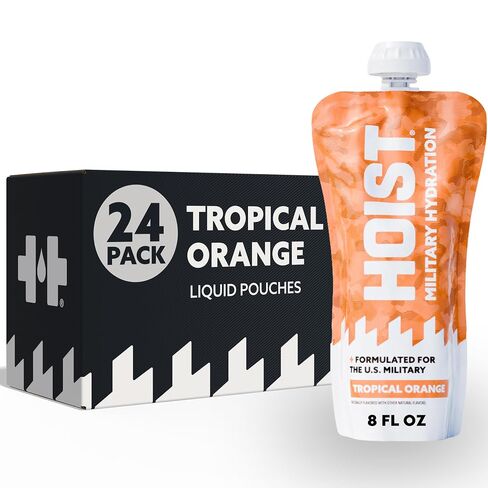 HOIST Premium Electrolyte Hydration Drink, Rapid Rehydration Sports Drink, Ready-to-Drink Liquid Pouches, Clean Formula, No Artificial Sweeteners or Dyes, Fruit Punch, 8 fl oz (Pack of 24) in Kuwait