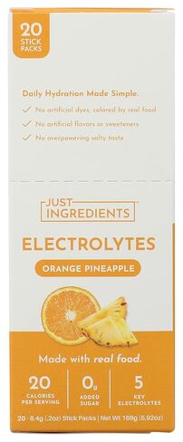 Just Ingredients Orange Pineapple Electrolyte 20ct, 0.29 OZ in Kuwait