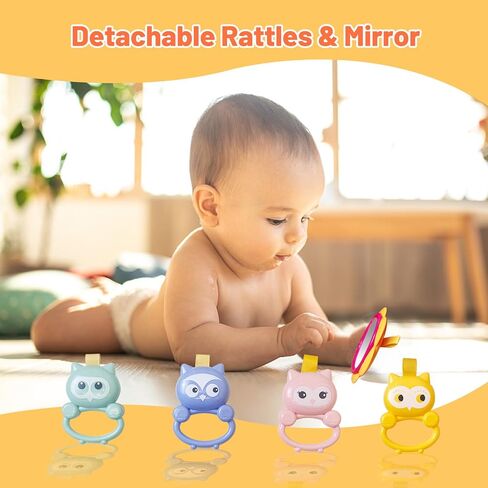 Baby Gym Play Mat & Baby Walker, Baby Activity Center with Music and Light, Tummy Time Mat, Push Toys for Toddler, Detachable Play Piano and Rattles for Newborn Babies Infants Boys Girls in Kuwait