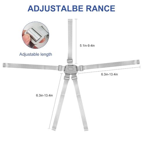 Adjustable High Chair Straps Replacement Compatible with Ingenuity for Most for Most 5 Point High Chairsram/Buggy/Kid Pushchair,Secure Buckle,Washable in Kuwait