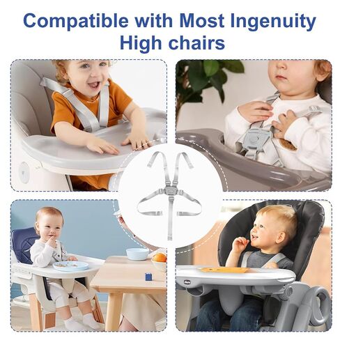 Adjustable High Chair Straps Replacement Compatible with Ingenuity for Most for Most 5 Point High Chairsram/Buggy/Kid Pushchair,Secure Buckle,Washable in Kuwait