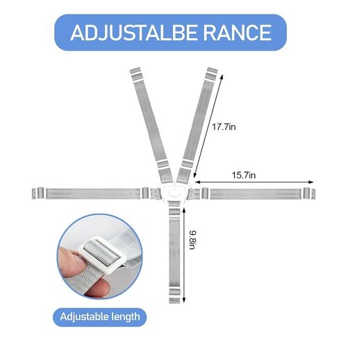 High Chair Straps Replacement for Abiie Beyond Junior High Chair, 5-Point Adjustable Harness Straps, Easy to Install Belt, High Chair Accessory in Kuwait