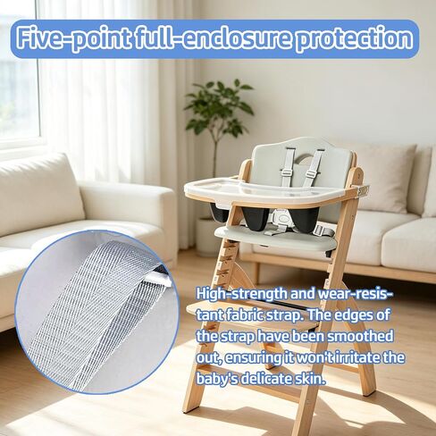 High Chair Straps Replacement for Abiie Beyond Junior High Chair, 5-Point Adjustable Harness Straps, Easy to Install Belt, High Chair Accessory in Kuwait