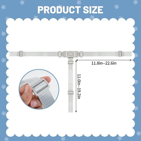 High Chair Straps Compatible with IKEA ANTILOP High Chair, Extra Strong 3-Point Adjustable Replacement Strap, Also Fit for Keekaroo High Chair in Kuwait
