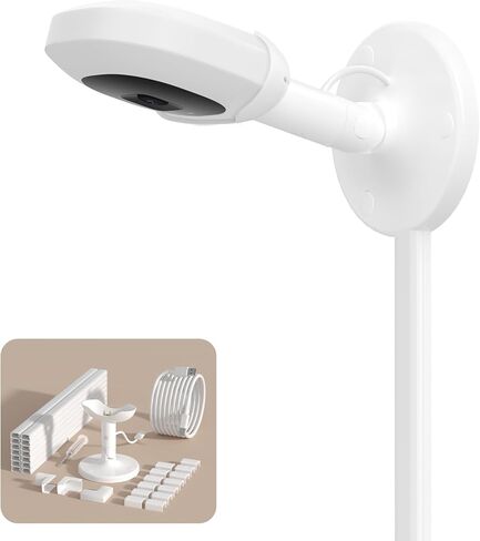 Wall Mount for Nanit Secure Wall Holder for Nanit Pro/Plus/Original Cameras, Nursery Baby Monitor Accessory, Stand with Cable Management for Baby Rooms, Playrooms, Bedroom - Camera Not Included in Kuwait