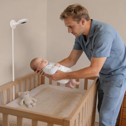 Wall Mount for Nanit Secure Wall Holder for Nanit Pro/Plus/Original Cameras, Nursery Baby Monitor Accessory, Stand with Cable Management for Baby Rooms, Playrooms, Bedroom - Camera Not Included in Kuwait