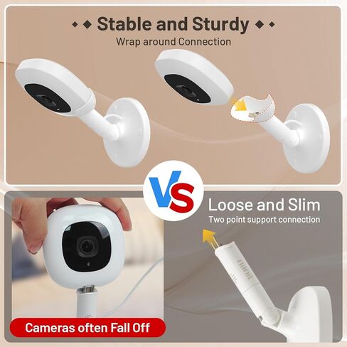 Wall Mount for Nanit Secure Wall Holder for Nanit Pro/Plus/Original Cameras, Nursery Baby Monitor Accessory, Stand with Cable Management for Baby Rooms, Playrooms, Bedroom - Camera Not Included in Kuwait