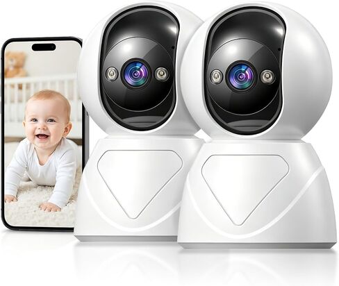 2K Indoor Security Camera, 5GHz Baby Monitor for Home, Pan Tilt | Dog Camera, 5GHz/2.4GHz WiFi, 355° Pan Tilt, Auto Tracking, 3X Zoom, Color Night Vision, Two-Way Audio, SD/Cloud in Kuwait