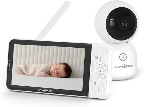 Primo Passi Smart Wi-Fi Baby Monitor with 5" HD Display, Night Vision, Two-Way Audio, Temperature Sensor, and App Access for iOS & Android in Kuwait