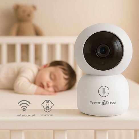 Primo Passi Smart Wi-Fi Baby Monitor with 5" HD Display, Night Vision, Two-Way Audio, Temperature Sensor, and App Access for iOS & Android in Kuwait