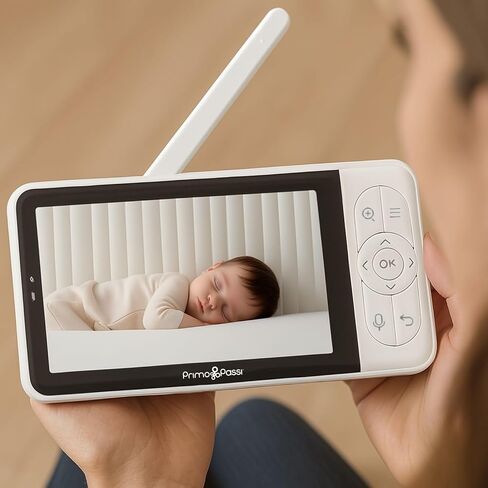 Primo Passi Smart Wi-Fi Baby Monitor with 5" HD Display, Night Vision, Two-Way Audio, Temperature Sensor, and App Access for iOS & Android in Kuwait