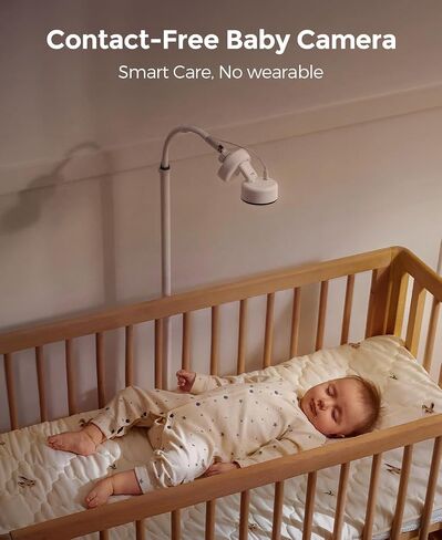Momcozy Smart Baby Monitor, 2K HD & Night Vision Contact-Free Baby Monitor | Sleep Summary, Electric Safe Fence, Cry/Motion Detection & Auto Soothing, 2.4/5GHz WiFi, 2-Way Audio, No Subscription, BM08 in Kuwait