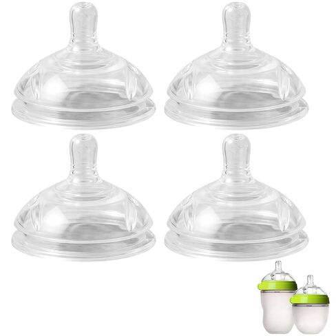 Silicone Nipples Compatible with Comotomo 5oz, 8oz Bottle, Fast Flow, 6+ Months,4 Pack in Kuwait