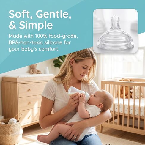 Silicone Nipples Compatible with Comotomo 5oz, 8oz Bottle, Fast Flow, 6+ Months,4 Pack in Kuwait