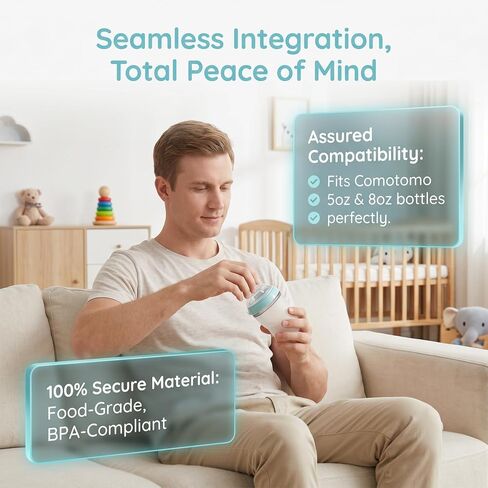 Silicone Nipples Compatible with Comotomo 5oz, 8oz Bottle, Fast Flow, 6+ Months,4 Pack in Kuwait