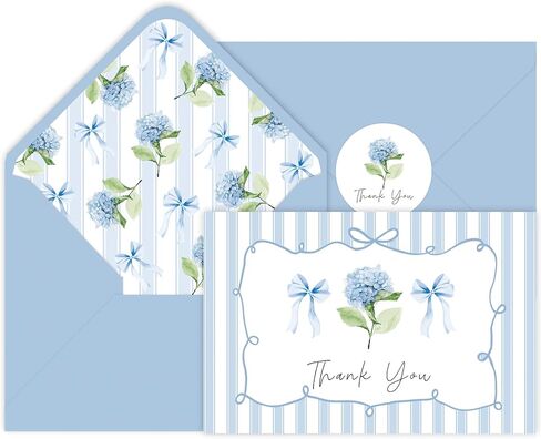 24 Pack Nautical Baby Shower Thank You Cards with Envelopes Watercolor Blue Ocean Theme Thank You Notes for Boy Baby Shower in Kuwait