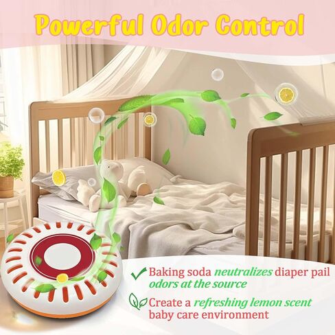 6PCS Baking Soda Refills for Munchkin Step and Pail Diaper Pail | Lemon-Scented Deodorizer for Arm & Hammer Puck Baking Soda Cartridge (3.5"), Odor Removing in Kuwait