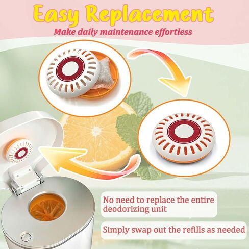 6PCS Baking Soda Refills for Munchkin Step and Pail Diaper Pail | Lemon-Scented Deodorizer for Arm & Hammer Puck Baking Soda Cartridge (3.5"), Odor Removing in Kuwait