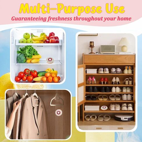 6PCS Baking Soda Refills for Munchkin Step and Pail Diaper Pail | Lemon-Scented Deodorizer for Arm & Hammer Puck Baking Soda Cartridge (3.5"), Odor Removing in Kuwait